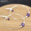 Les Trésors De Lily [R1049] - Artisanal Silver Earrings 'Mineralia' Silver Amethyst - 50 Mm 8 Mm