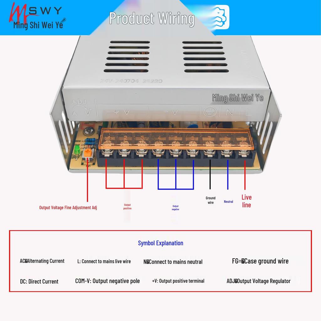 Mingshi Weiye 300W 30V 10A Switching Power Supply for LED and Motors