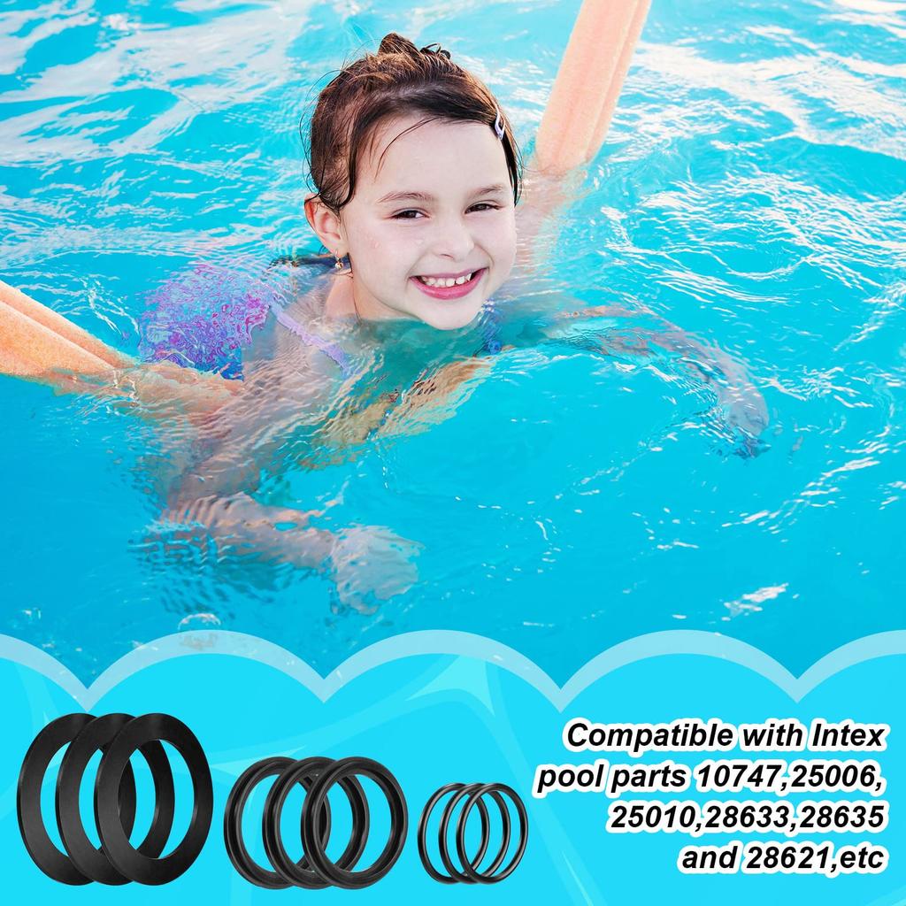25076RP O-Ringe Gummiunterlegscheibe Poolfilterzubehör Gummi Poolkolben Ersatzdichtung für Intex 10747 10262 25006