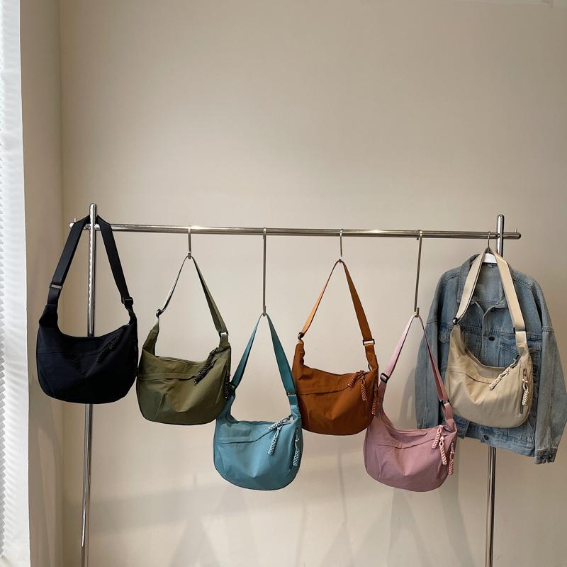 Hobo Bag Women's Crossbody Bag Large Capacity Shoulder Bag Solid Color Sports Bag