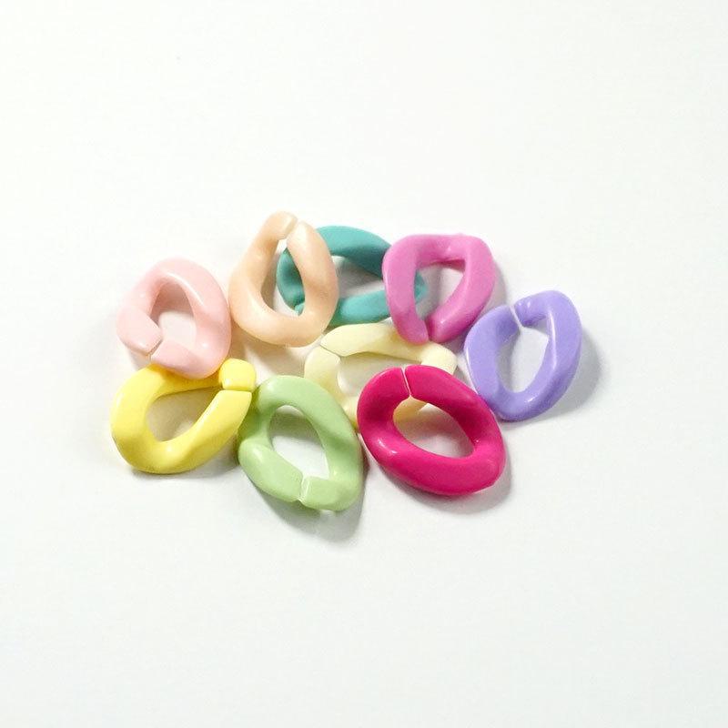 Catena Acrilica 17x23mm Colore Solido Opaco per Gioielli Fai-da-Te e Accessori per Capelli