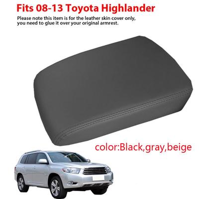 Fits 08-13 Toyota Highlander Beige Leather Synthetic Centr Console Armrest Cover