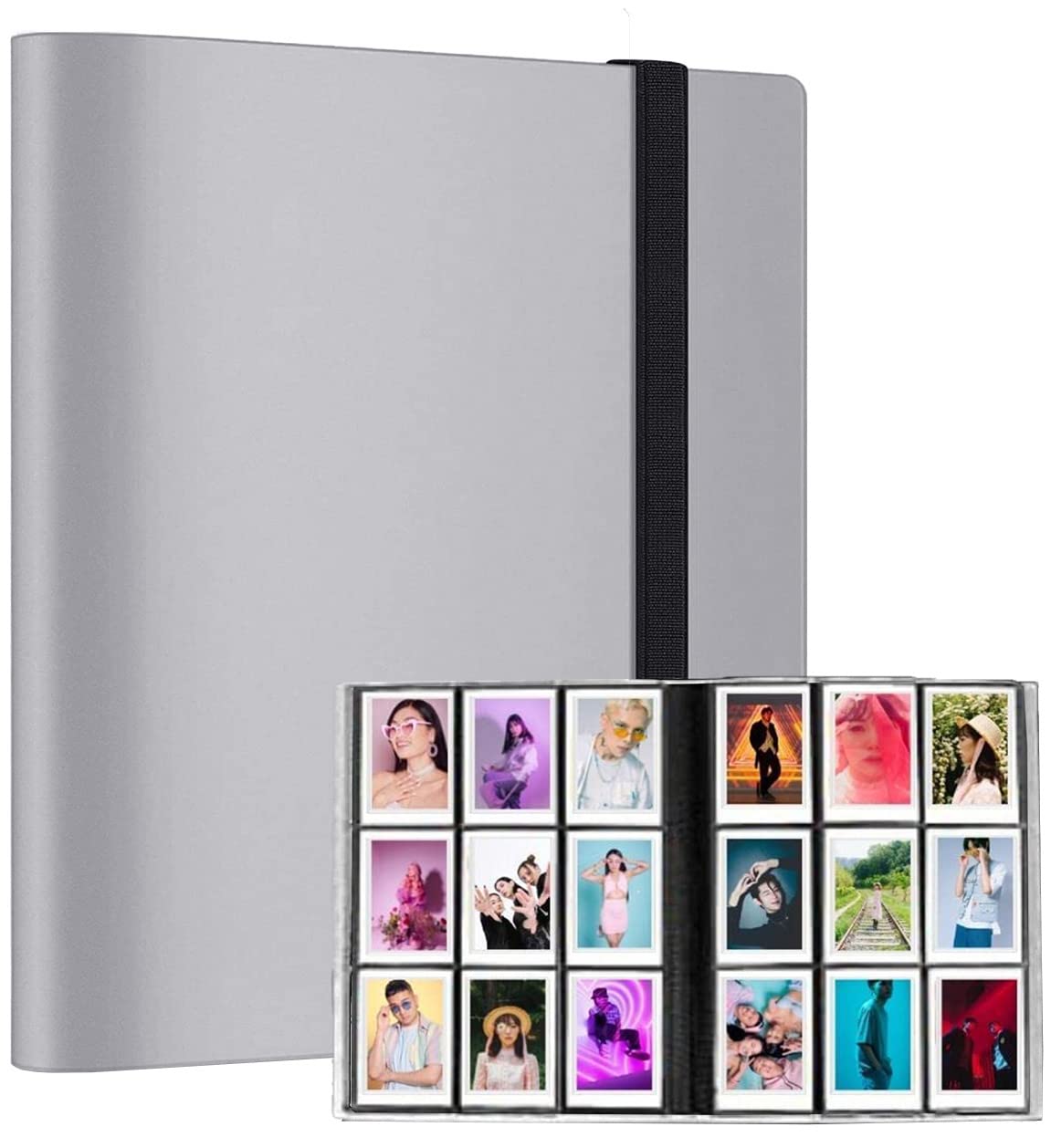 

BOLSO Instax Album Case, Polaroid Storage, Large Capacity, Stylish Slim File, Instax Book (Gray, 360 Sheets)