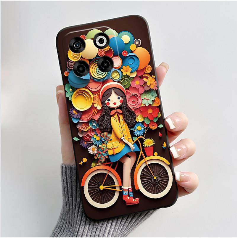 Phone Case For ZTE Blade V70/Axon 70/Nubia V70 Soft Silicone Black Case Good-looking Pattern Love Panda Rabbit Shockproof Shell