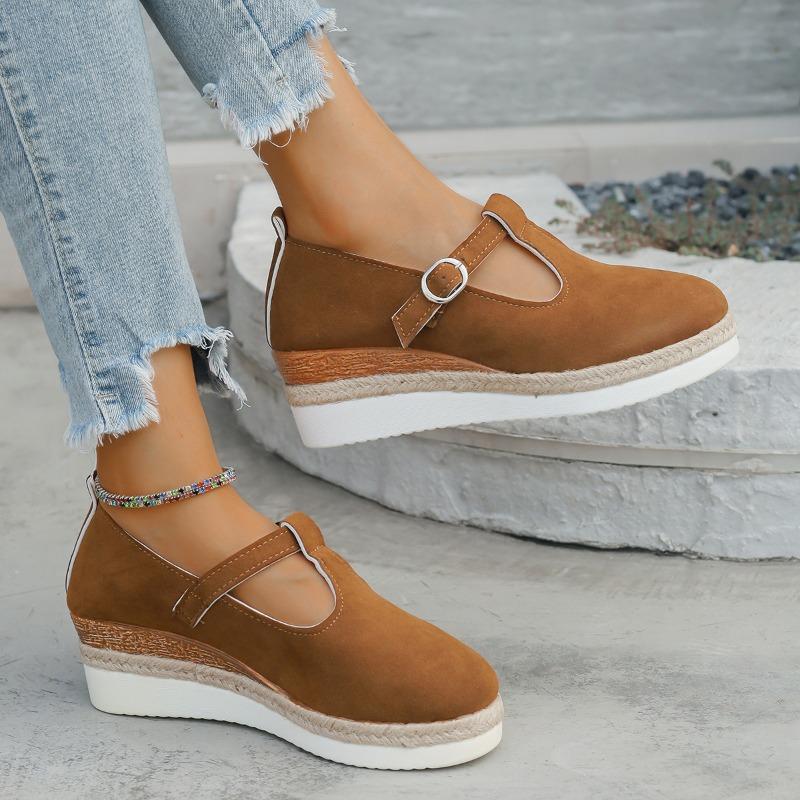 Large size wedge heel platform single shoes women's new spring, summer and autumn fashion pointed head shallow mouth women's high-heeled single shoes