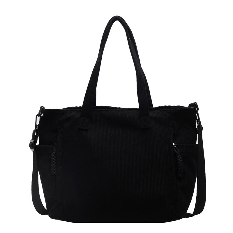 Torba typu tote z kordu, damska, dojazdowa, torba typu crossbody, duża pojemność, torba na ramię dla studentki