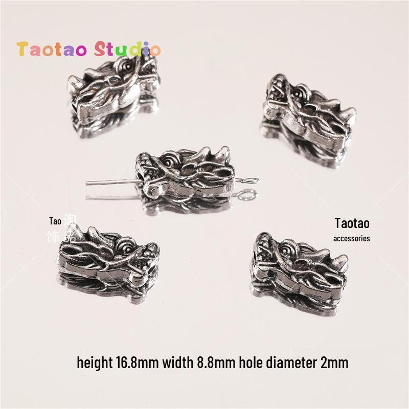 Tibetan Antique Silver Flower Spacer Beads Pendant for DIY Jewelry