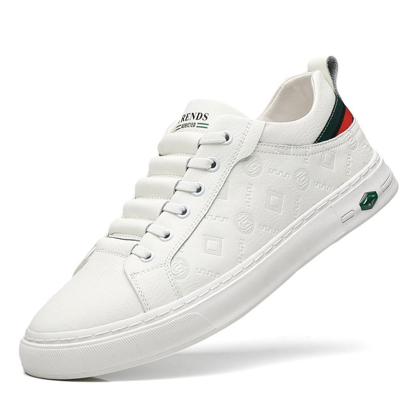 2024 New Spring Man Flat/5cm Elevator Shoes Men Loafers White Soft Genuine Leather Men Moccasins Height Increase Taller Shoes