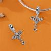 Halloween Party Copper Gothic Retro Cross Bat Patterned Pendant Bead Fit Charms Diy Bracelet For Jewelry Making Women Gifts