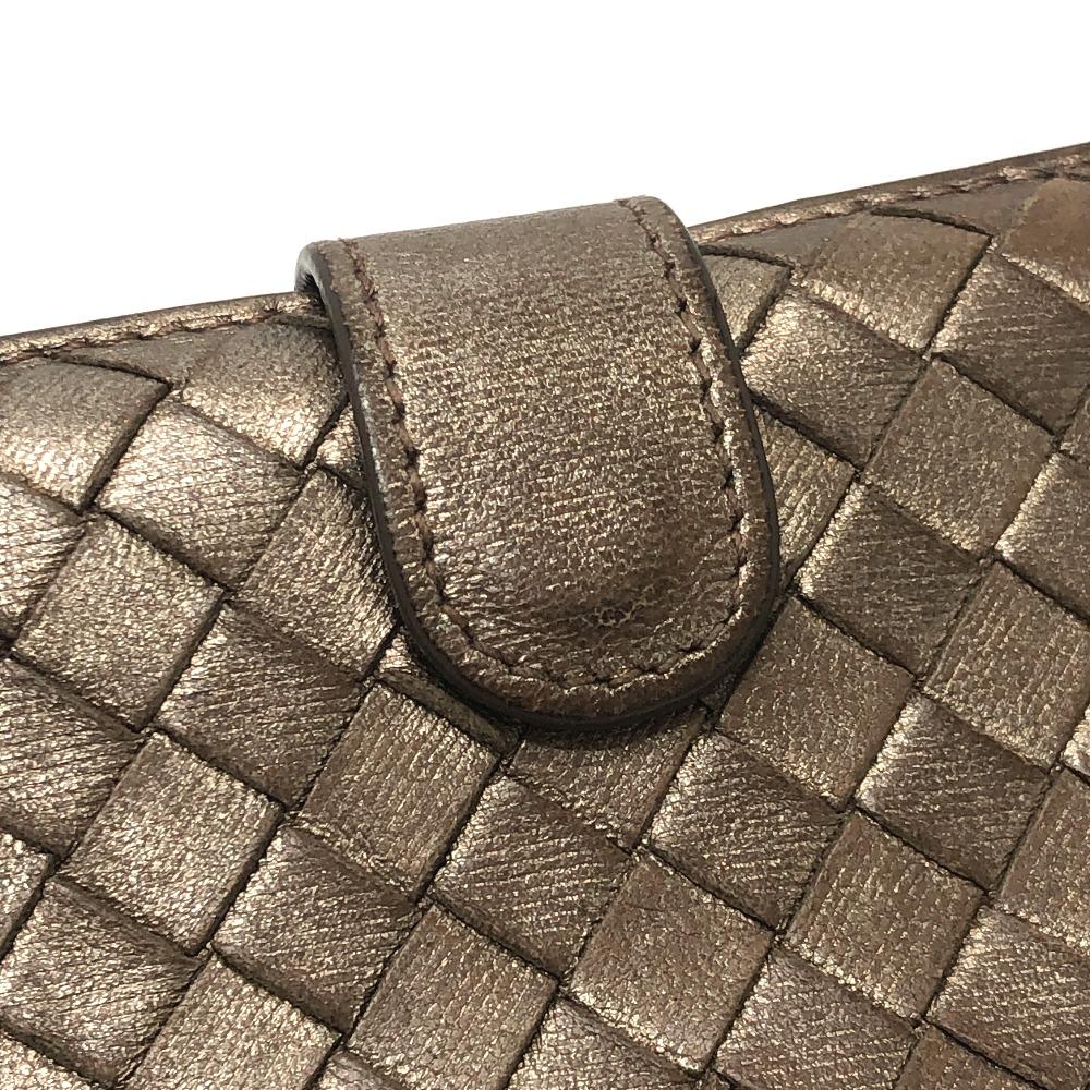 BOTTEGA VENETA Intrecciato Zip Around Wallet Folded wallet Leather Brown