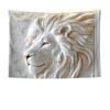 Tessuto da appendere con testa di leone in rilievo 3D Arazzo decorativo da parete Arte Moderna