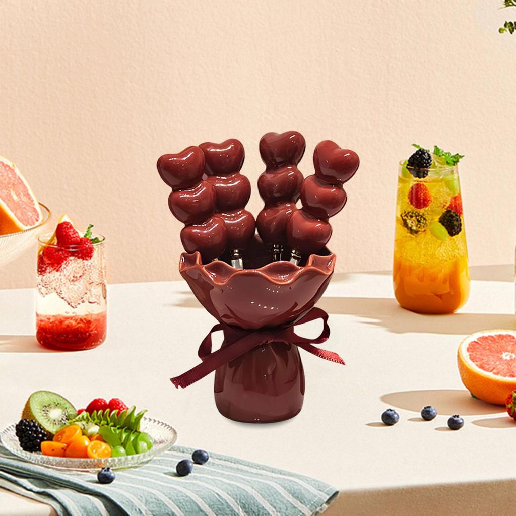 Fruit Fork with Holder,Wedding Party Supplies, Creative,Elegant,Decorative,Food Picks,Cake Dessert Forks,for Dessert Cake Home