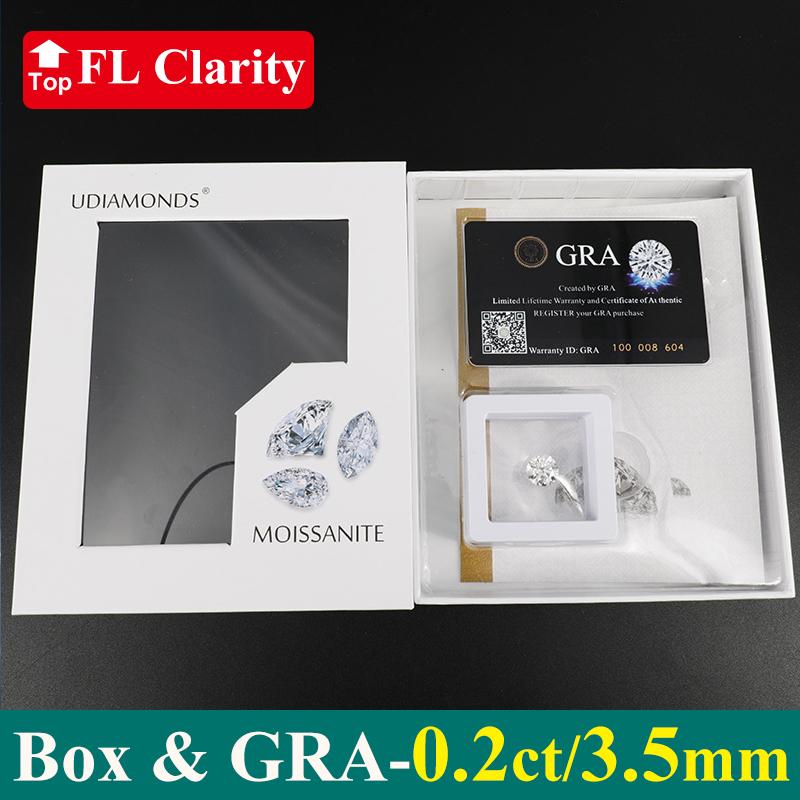 [ 3EX & FL ] New Package 0.1-30ct Super White D Color 3EX Cut FL Clarity Moissanite Loose Stone Pass Diamond Tester with GRA