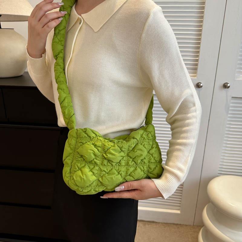 Small bubble cloud bag cute pleated armpit bag soft cotton clothing bag single shoulder oblique span casual women's bag