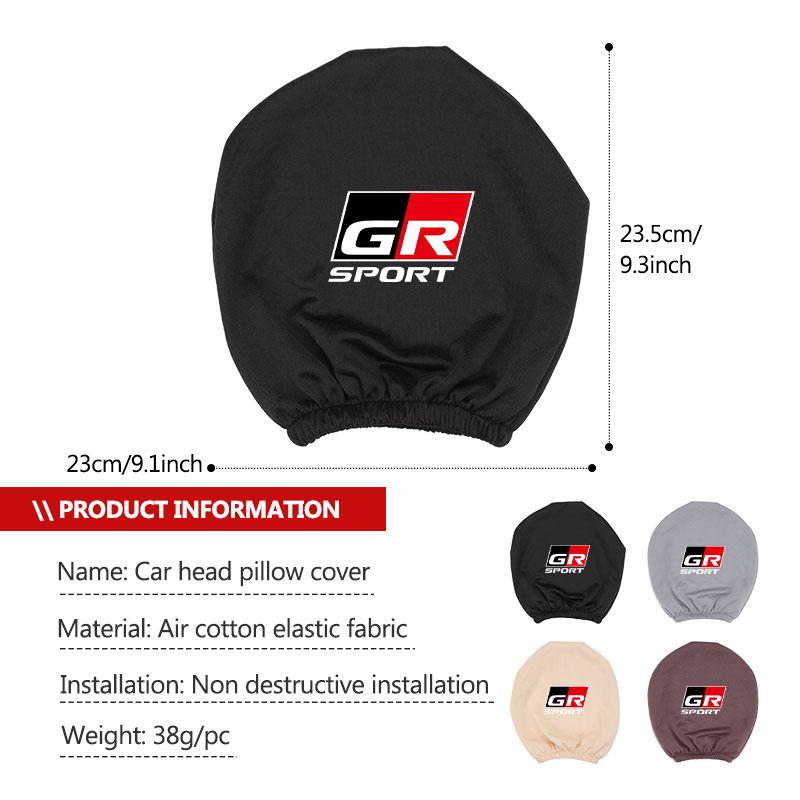Car Headrest Cover Dustproof Cover Front Seat Head Rests Interior Accessories For Toyota GR Sport Gazoo Racing Yaris 86 Corolla
