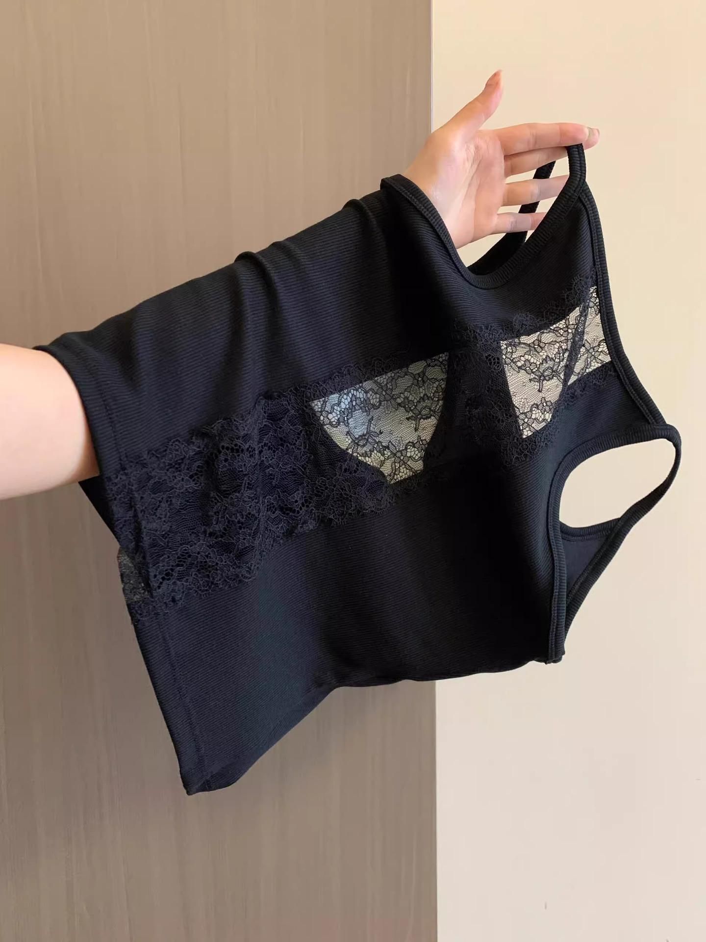 

Модный жилет-майка в европейском стиле с нагрудными вкладышами для женщин - Нишевая летняя верхняя одежда со стильным дизайном спины. S