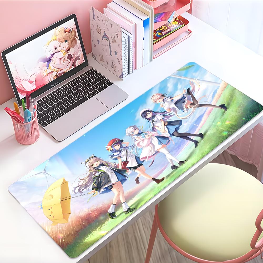 Sweet Emotional Anime Ssummer Pockets Mouse Pad Large Thick Desk Pad Stitched Edges Gaming Mouse Mat For Pc