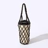 Portable Hand Woven Mesh Bag Hollow Out Handheld Coffee Bag Reusable Water Cup Bag