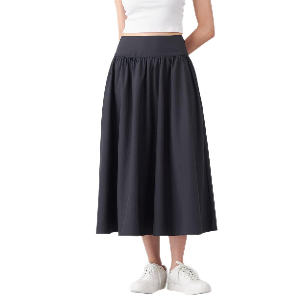 Back Shirring Taffeta Skirt [Chacott]