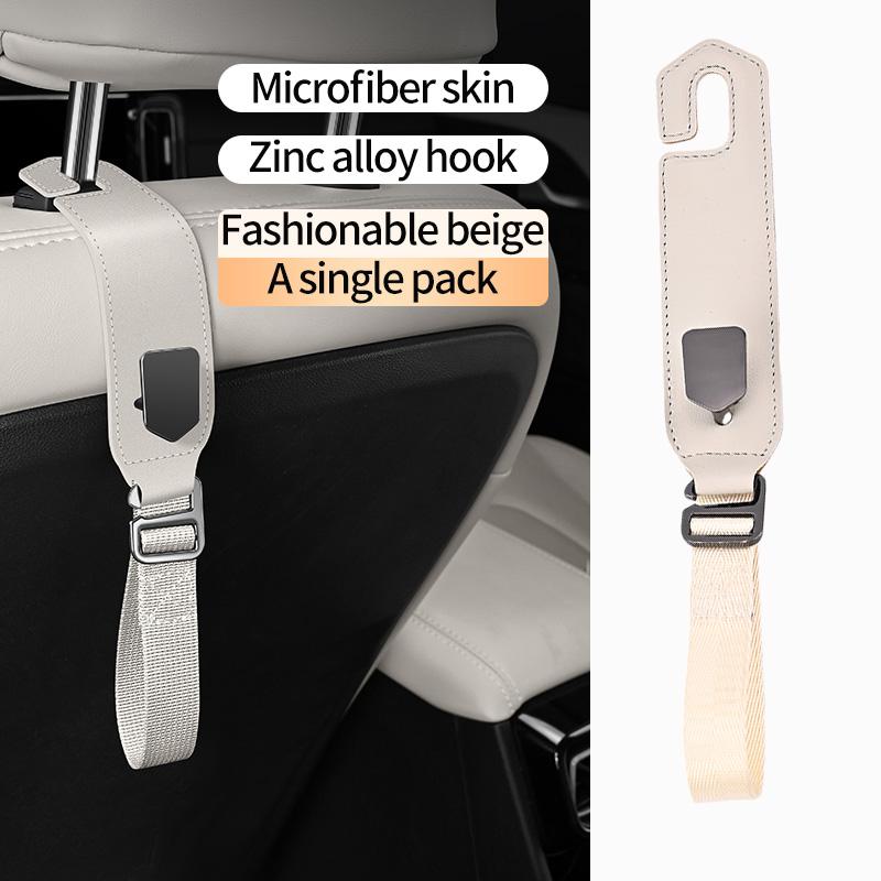 Car Back Seat Hook Multi-function Rear Seat Headrest Hanging Hook Car Hook for Headrest Seat Back Storage Hook Luxurious Leather