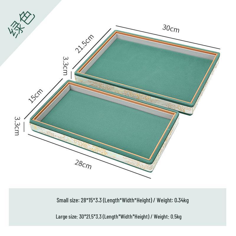 Elegant Chinese Jacquard Jewelry Display Tray for Jade Bracelets