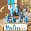 1 Set Children Fishing Board Game Kit with 2 Rods 8 Retractable Fishes Ruler Toddlers Boys Girls Educational Multi-player Interactive Fishing Toy