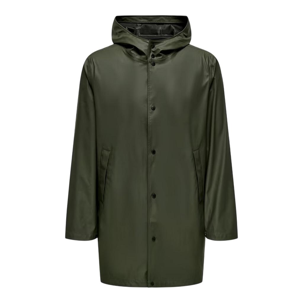 Only Mens Water Repellent Regular Raincoat