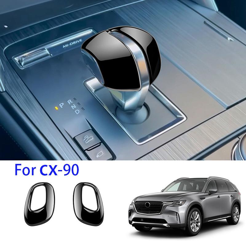 Für Mazda CX60 CX 60 CX90 CX 90 2022 2023 2024 ABS Schwarz Auto Schaltknauf Griff Abdeckung Zieraufkleber Innenzubehör