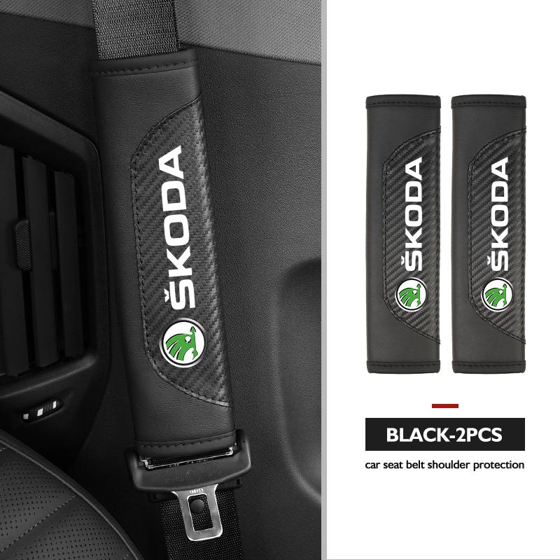 AAABS1 Seat Belt Cover Car Styling Cotton Safety Shoulder Protector Auto Accessories For Skoda Kamiq Karoq Octavia 2 3 Rapid Scala Kami