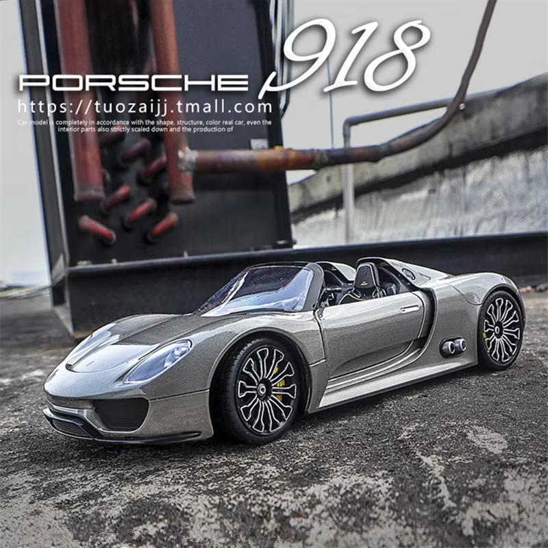 1:24 Porsche 918 Alloy Model sportovního vozu Tlakově litý kov Závodní vůz Model vozidla Model Simulace Kolekce Dekorativní ozdoby Dětské hračky Dárek pro chlapce