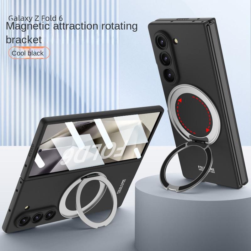 Galaxy Z Fold6 for Wireless Charging Magnetic Phone Case for Samsung Galaxy Z Fold 6 Fold 6 5G Rotating Bracket Protective Cover Holder Stand