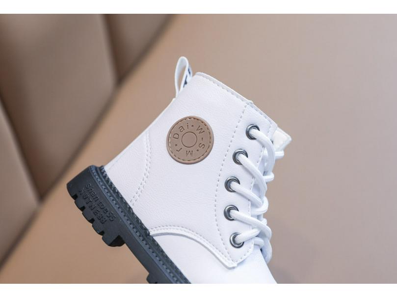 2024 Autumn/Winter Waterproof Cotton Martin Boots - Soft Sole Leather Ankle Boots for Boys & Girls, British Style