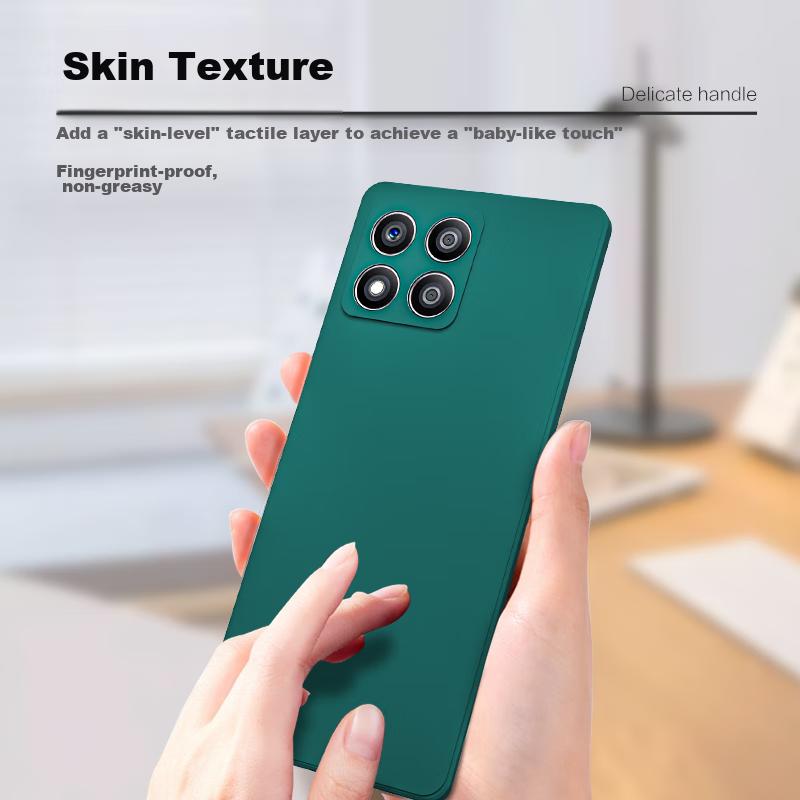 HotFire Phone Case for HONOR X30i, Protective Cover with Full Lens Protection, Upgraded Frosted Anti-Drop Slim Silicone Soft Case - Midnight Black