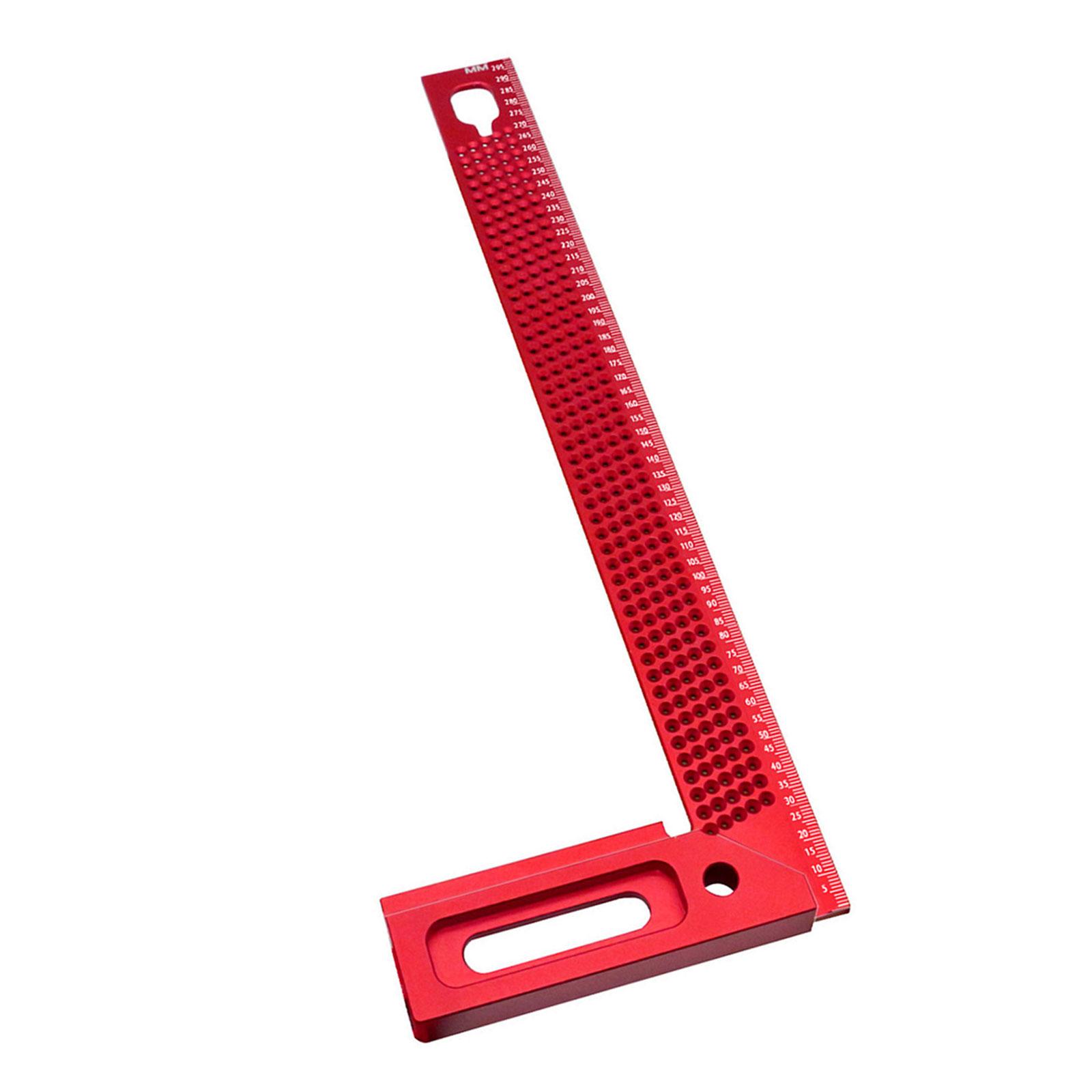 

Точная линейка для измерения в деревообработке из алюминиевого сплава, линейка для позиционирования отверстий, метрическая разметка, плотницкий инструмент Т-типа 300MM