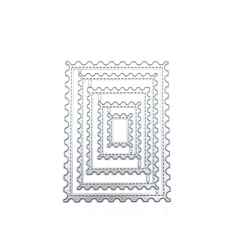 

5Pcs/Set Frames Square Card Curves Border Metal Cutting Dies for DIY Scrapbook Cutting Die Paper Cards Embossed Decorative Craft Die Cut 90*120mm срібний