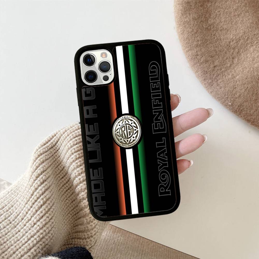 R-ROYALS E-ENFIELDS Logo For IPhone 17 16 Pro Max Air 15 14 13 12 Mini Plus 11 Hard PC+TPU Phone Back Cover