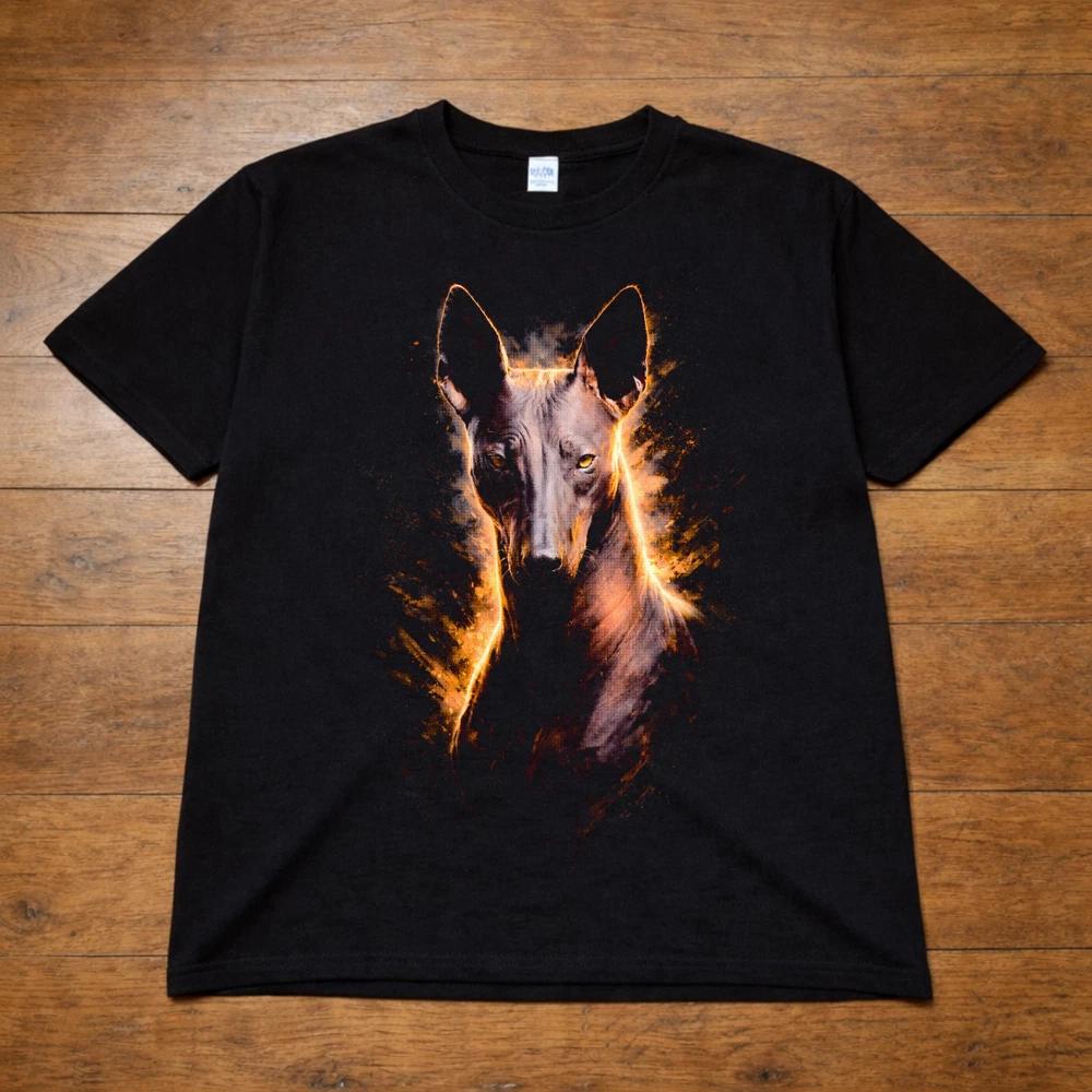 DoberUnisex Fire Graphic T Shirt Unisexs Unisexs Unisex Dog Art Print Black Tee S3XL 2XL