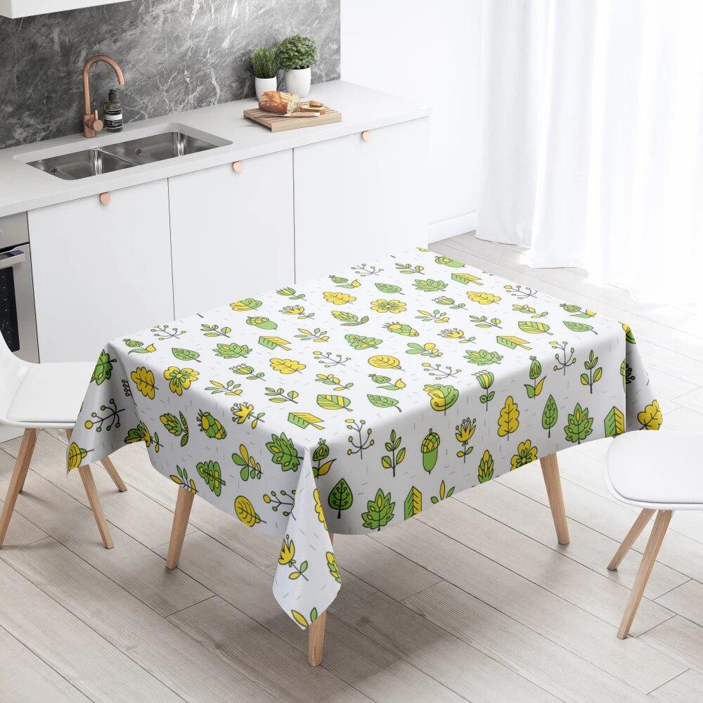 Cartoon Animal Tablecloth Home Decor Stain Resistant Waterproof Table Decoration Rectangular Kitchen Fireplace Countertop