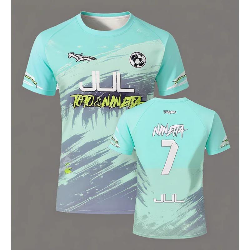 JUL 3D Series 90-Minute Football T-Shirt, Quick-Dry Summer Outdoor Sports T-Shirt for Men, Loose-Fit Crew Neck T-Shirt