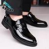 One-pedal men's leather shoes casual business shoes patent leather dress leather shoes men's pointed business leather shoes