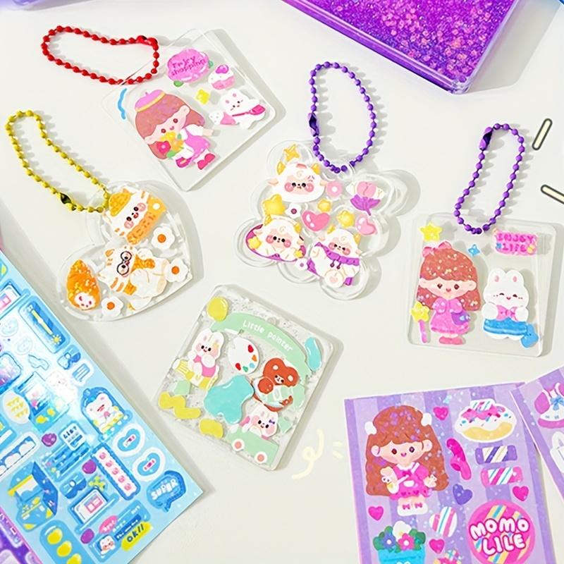 44/84/104pcs Cartoon Guka Cream Gum Boxed Stickers Set for Girls Doll House Transparent Acrylic Sticker DIY Background Board Set