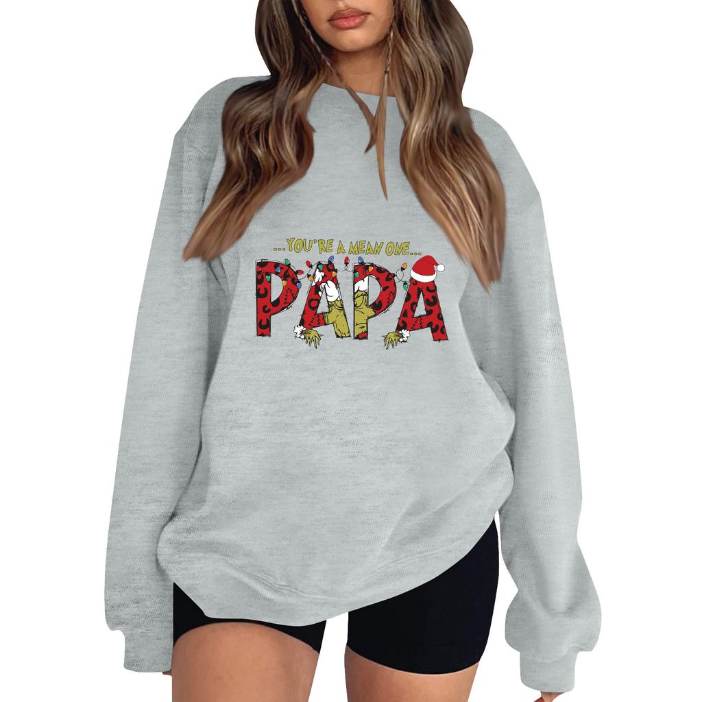 Sweat à capuche de Noël léger à manches longues pour femme