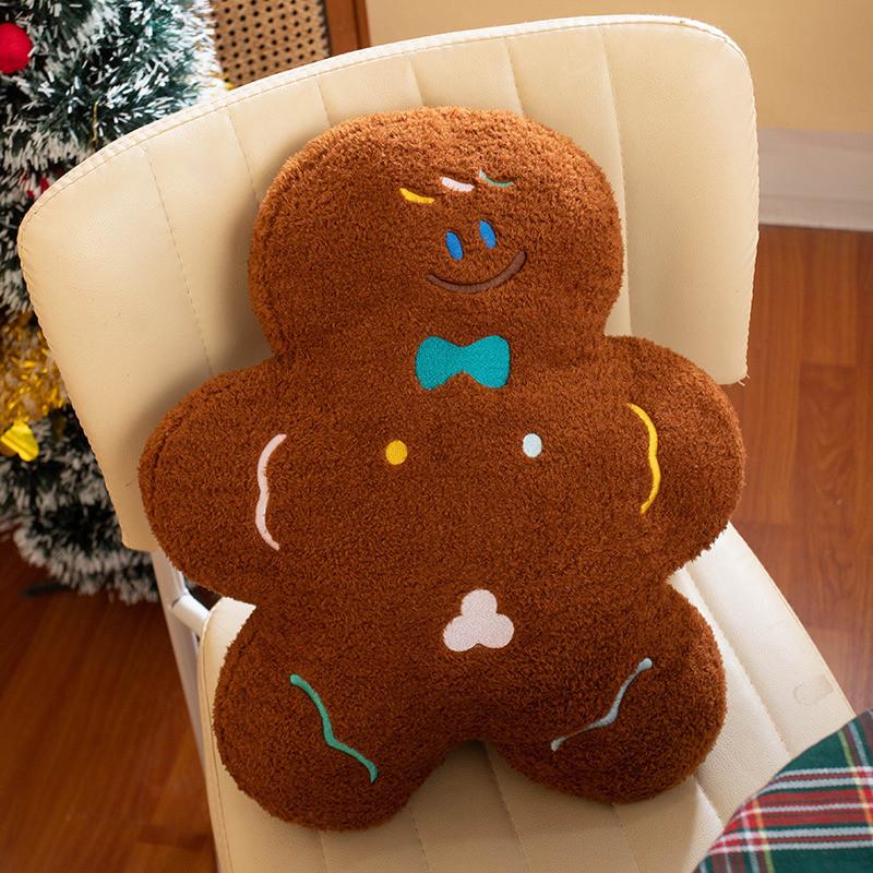 Man Plush Gingerbread Toy Stuffed Doll Christmas Decorations Cushion 45cm Gifts