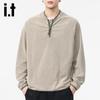 Izzue Men's Casual Half-Zip Long Sleeve Pullover
