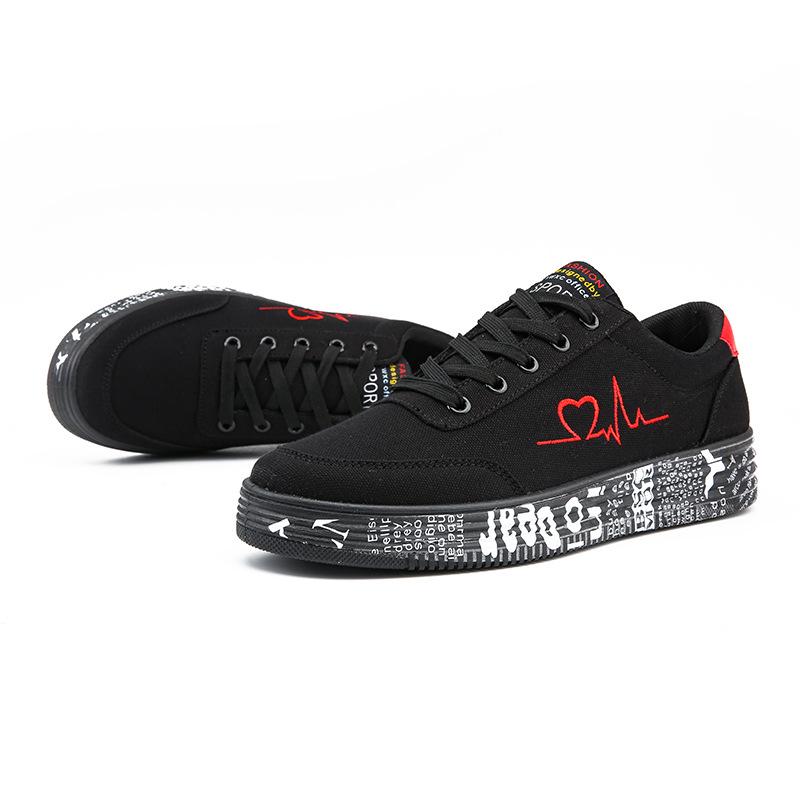 Unisex Red Canvas Sneakers: Women's Fashion, Men’s Thick-Soled Casual Shoes for Summer, Low-Top Design