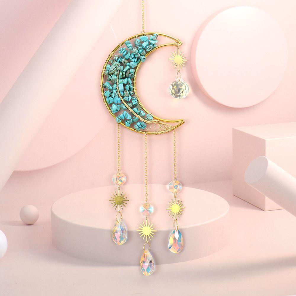 Water Crystal Tree Moon Sun Catcher Hanging Decor For Home And Meditation