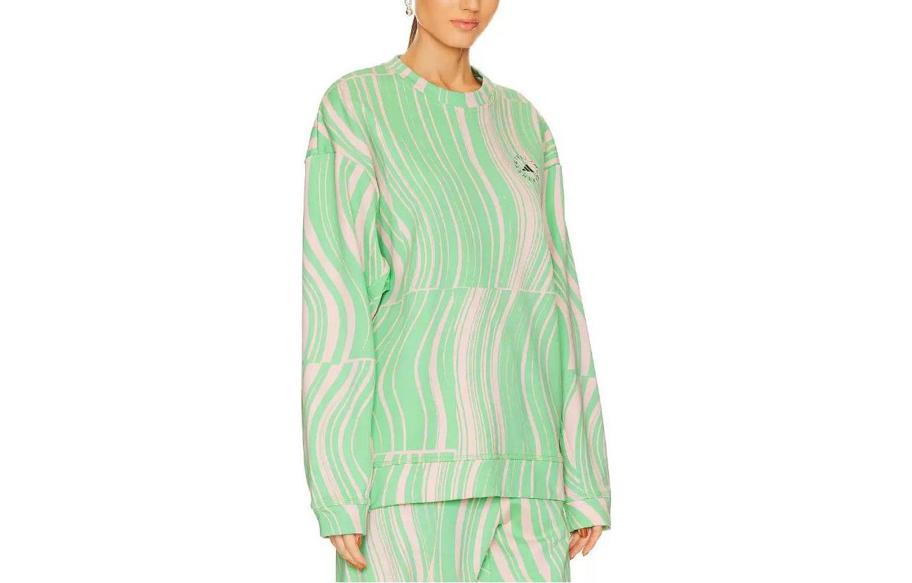 Adidas X Stella McCartney Sweatshirts Women s Green Crew Neck Moderate Regular HT1105 L