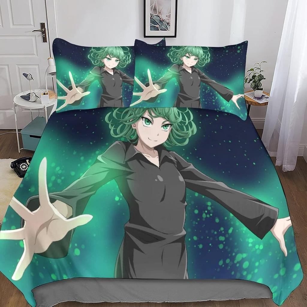 ONE PUNCH-MAN Bedding Sets Exquisite Bed Supplies Set Cartoon Bubu Duvet Cover Bed Comforter Set Bedding Set Birthday Gift