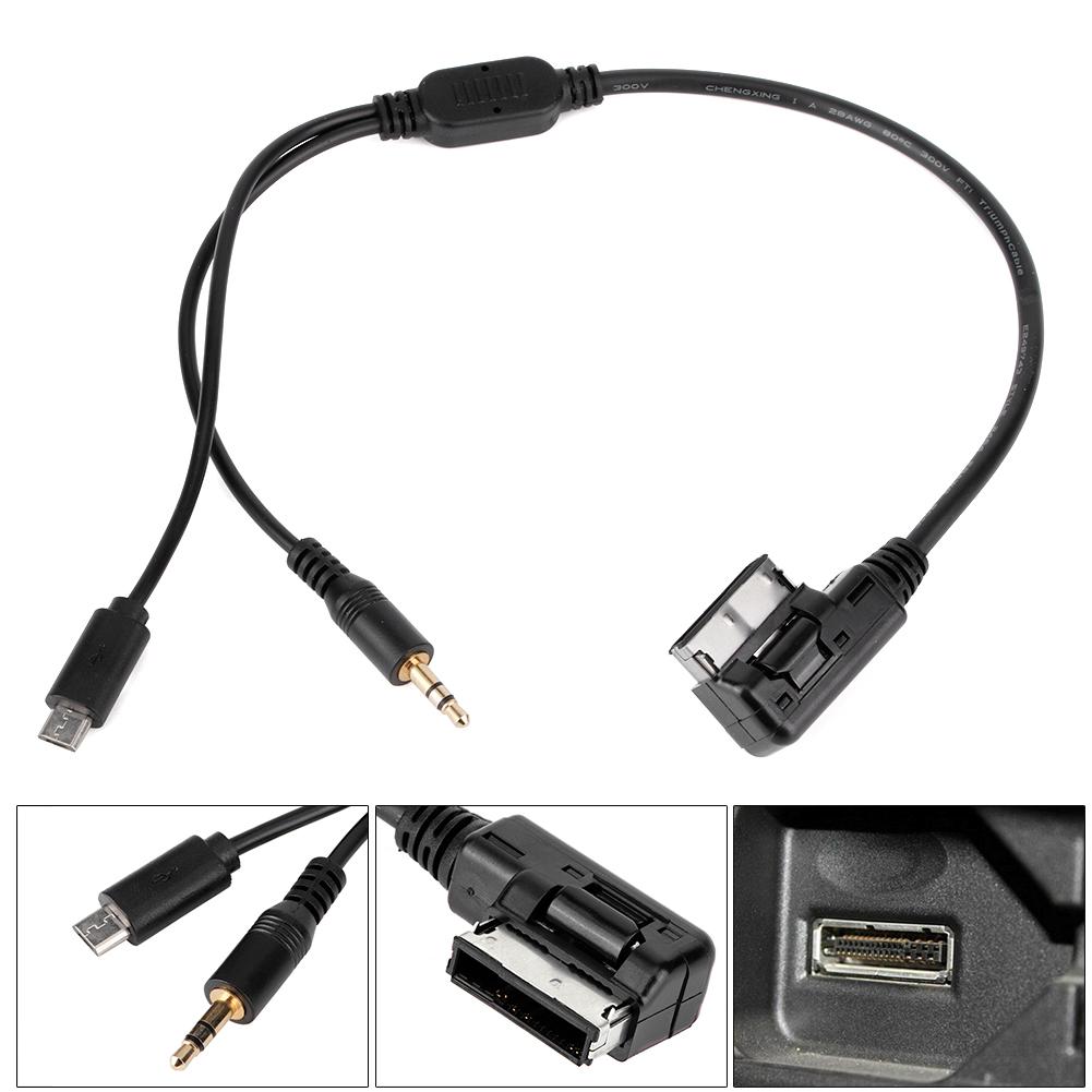 3.5mm Connector Cable AUX Charging Cable 12cm 4.7in Fits for Benz S  SL CLS Class AMI MMI Interface