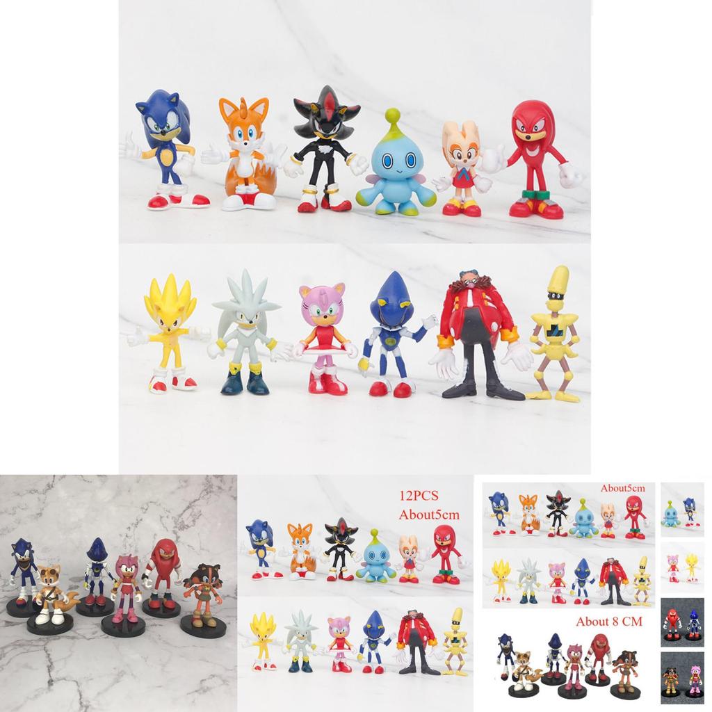Sonic The Hedgehog Toy Doll Model Doll Decorates A Birthday Gift Set Of 6/12pcs Pvc Figures